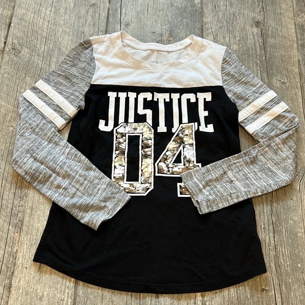 Justice active Long sleeve top shirt girls size 8 - Picture 1 of 5